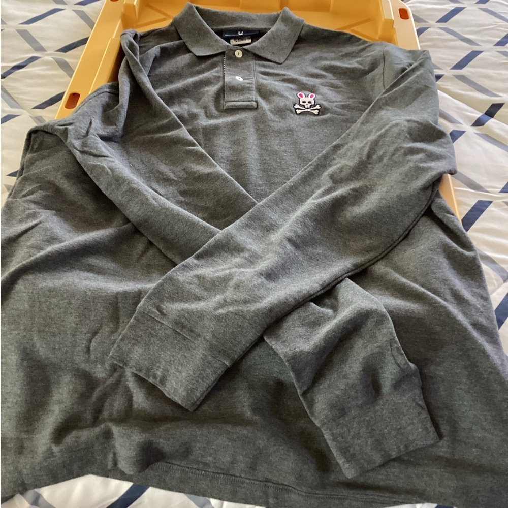 Psycho Bunny Charcoal Polo with Embroidered Logo